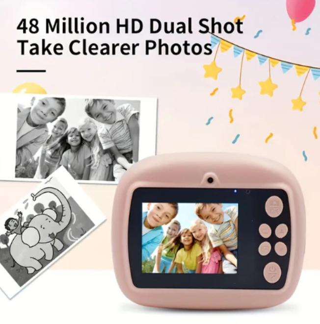 Kids Instant Print Camera 📸   Print Photos Instantly – No Ink Needed!