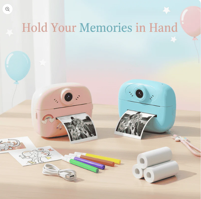 Kids Instant Print Camera 📸   Print Photos Instantly – No Ink Needed!