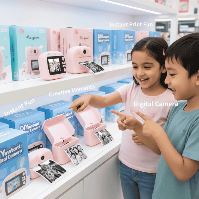 Kids Instant Print Camera 📸   Print Photos Instantly – No Ink Needed!