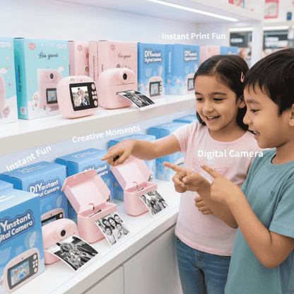 Kids Instant Print Camera 📸   Print Photos Instantly – No Ink Needed!
