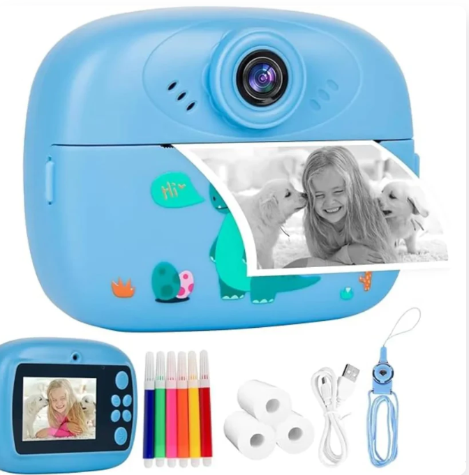 Kids Instant Print Camera 📸   Print Photos Instantly – No Ink Needed!